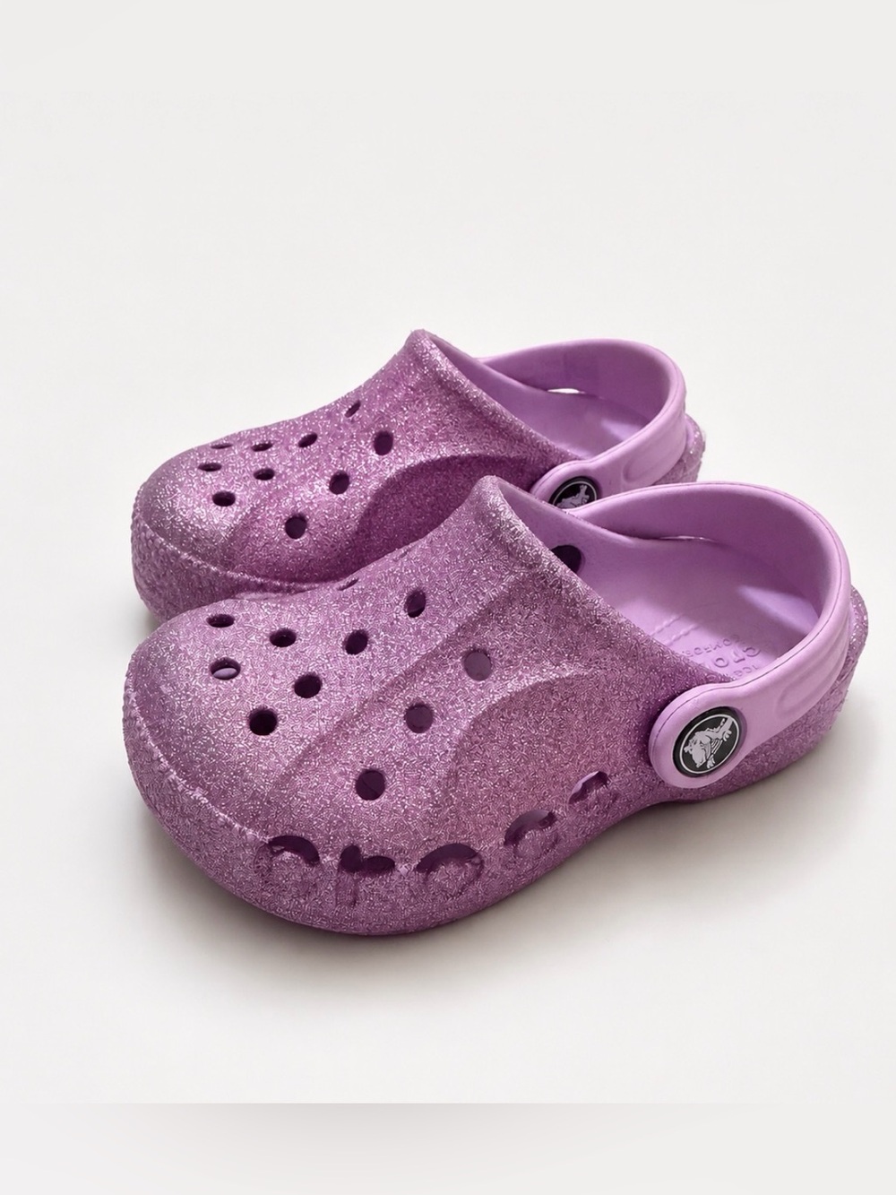 CROCS Kids Glitter Clog in Shimmery Lavender